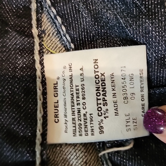 Cruel Jeans Women's Size 9 Long L34 Sasha Boitcut - Picture 3 of 10